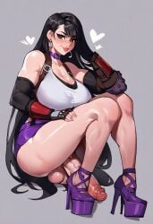 1futa ai_generated asian asian_female big_breasts black_hair brown_eyes earrings erect_penis erection final_fantasy final_fantasy_vii final_fantasy_vii_remake futa_only futa_sans_pussy futanari heart heart-shaped_pupils hearts highheels huge_ass huge_breasts huge_cock jewelry roughtriumph sweat tagme tifa_lockhart