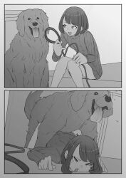 before_and_after canine doggy_style femsub instant_loss_2koma r-man submissive_female zoophilia