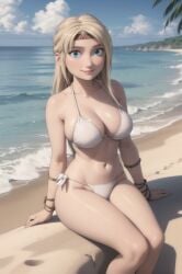 1girls ai_generated astrid_hofferson bikini bikini_bottom bikini_top blonde_hair blue_eyes bonnieaiart cleavage curvaceous curvaceous_body curves curvy curvy_body curvy_female curvy_figure dreamworks female female female_only hourglass_figure how_to_train_your_dragon inner_sideboob light-skinned_female light_skin sideboob solo solo_female voluptuous voluptuous_female white_bikini white_bikini_bottom white_bikini_top