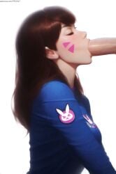 ai_generated bangs big_penis blowjob brown_hair closed_eyes clothed clothed_sex clothing d.va facial facial_tattoo long_hair nai_diffusion oral overwatch penis pleasure_face pujopg realistic simple_background small_breasts tattoo teenage_girl teenager white_background young