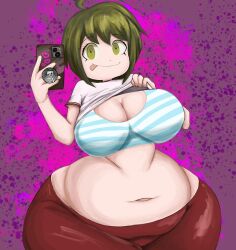 artist_request bra breasts danganronpa danganronpa_ultra_despair_girls desertmusic naegi_komaru selfie solo striped_panties