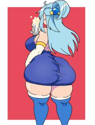 1girls 2024 aqua_(konosuba) behind_view big_ass blue_hair clothed huge_ass inakotho kono_subarashii_sekai_ni_shukufuku_wo! solo_female tagme thick_ass thick_thighs