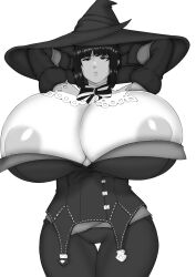 arms_behind_head breasts_bigger_than_head edda exposed_areolae huge_breasts witch