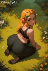 ai_generated breath_of_the_wild digital_art digital_painting fan_art feet fit_female forest leggings moonliai nintendo princess princess_zelda sexy solo sports_bra tagme the_legend_of_zelda video_game video_games zelda zelda_(breath_of_the_wild) zelda_(tears_of_the_kingdom)