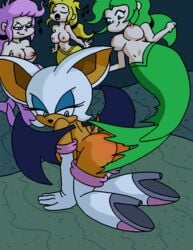 animated anthro mermaid project_x_love_potion_disaster rouge_the_bat sonic_(series) spanking tagme underwater water zetateam