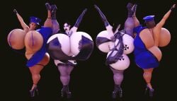 2girls bimbo capcom claire_redfield gigantic_ass gigantic_breasts goth high_heels huge_ass huge_breasts hyper hyper_ass hyper_breasts hyper_hourglass jackd22 jill_valentine legs_up platform_heels police police_uniform resident_evil resident_evil_2 resident_evil_2_remake resident_evil_3 resident_evil_3_remake standing_on_one_leg stockings tight_clothing tribadism yuri