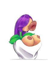 anthro big_lips breasts cleavage cryorabbit fuckplant large_breasts lips nipples plant plant_girl purple_hair succ_plant