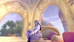 femdom human_furniture nightborne sitting_on_back sitting_on_person world_of_warcraft