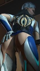 1girls 3d 3d_(artwork) ass blue_eyes blue_hair dat_ass female female_only frost_(mortal_kombat) mortal_kombat mortal_kombat_11 solo