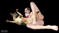 1animal 1girls 3d animal_genitalia barefoot bestiality canine canine_penis claire_redfield claire_redfield_(jordan_mcewen) driigon female feral licking_cum licking_penis pussy resident_evil resident_evil_2 resident_evil_2_remake zoophilia