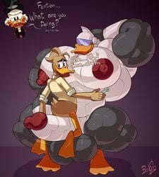 2020 5_fingers anatid anseriform anthro ass avian balls beak big_balls big_muscles big_penis bird blush bobthetanuki bottomless brown_body brown_feathers brown_hair clothed clothing dialogue disney duck ducktales ducktales_(2017) english_text erection eyewear feathers fenton_crackshell-cabrera fingers gay genitals gizmoduck glans glasses group hair hand_behind_head hat headgear headwear hi_res huge_balls huge_cock huge_muscles humanoid_genitalia humanoid_penis hyper hyper_balls hyper_genitalia hyper_muscles hyper_nipples hyper_penis machine male male/male male_only membrane_(anatomy) metal_penis metallic_body muscular muscular_male nipples open_mouth penis puffy_nipples robot scrooge_mcduck shirt simple_background sitting sitting_on_penis text tongue tools top_hat topwear webbed_feet what white_body wrench yaoi