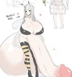 1futa :) antennae bee_girl black_sclera blush breasts flaccid futa_only futanari high_heels huge_balls huge_breasts huge_cock hyper_balls hyper_penis insect_girl long_hair original original_character penis queen red_potato_rinrin silver_hair sketch solo_futa testicles thigh_boots thighhighs uncensored white_hair wings