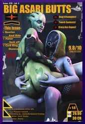 3d 3d_(artwork) alien asari filmed futa_on_female futanari magazine mass_effect nervaanims quarian ride