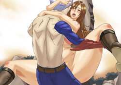 brown_hair devil_may_cry devil_may_cry_4 hug kyrie_(devil_may_cry) long_hair nero_(devil_may_cry) nude sex spread_legs