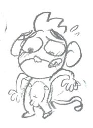 1boy boyomo cub flaccid furry male male_cub male_only malesolo monkey nipples primate rocket_monkeys sketch solo wally_(rocket_monkeys)