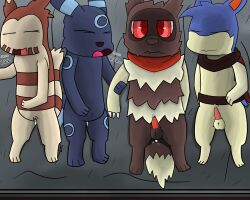 anthro badge balls biped black_border bodily_fluids border breel_(infinitydoom) cloth comic cover_art cum dialogue digital_drawing_(artwork) digital_media_(artwork) duo eeveelution english_text fantasy female furret generation_2_pokemon generation_3_pokemon genital_fluids genitals hi_res kwill_(infinitydoom) leaking_cum lorret_(infinitydoom) male male/female male/male male_anthro nintendo penis pokemon pokemon_(species) pokemon_mystery_dungeon quilava semi-anthro shaded shiny_pokemon simple_shading speech_bubble spike_chunsoft story text umbreon vinland zigs_(infinitydoom) zigzagoon