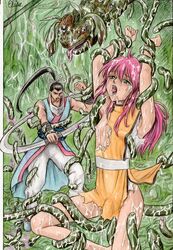 2boys anal arms_above_head boy_rape clothed cum femboy forced_yaoi gay girly helpless kurama_(yu_yu_hakusho) male male_rape_victim monster_on_male outdoors perky_breasts rape red_hair restrained sissy skinny tentacle tentacle_on_male tentacle_rape tentacles_around_legs tentacles_around_wrists tentacles_under_clothes torn_clothes trap wet_tentacles yaoi yu_yu_hakusho