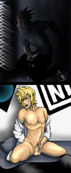 2boys blonde_hair brown_hair cum disney gay highres kingdom_hearts kingdom_hearts_birth_by_sleep male male_only masturbation multiple_boys penis square_enix terra_(kingdom_hearts) testicles ventus yaoi