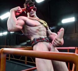 animated bara big_penis cock cyclops_(marvel_rivals) cyclops_(x-men) dick gay jerking male male_only marvel marvel_rivals masturbation muscular muscular_male penis solo sound tagme vaxxmp4 video