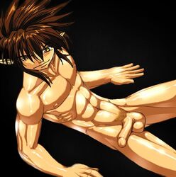 1boy male male_only muscle penis saiyuki solo son_goku_(saiyuki)