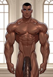 1boy 2d abs african african_male ai ai_generated athletic athletic_male balls bara belly_button big_arms big_black_cock big_cock big_muscles big_penis black_hair blue_eyes brown_skin civitai cock completely_naked completely_nude daddy dark-skinned_male dark_male_only dark_skin dick erection eye_contact fit fit_male girthy girthy_penis glistening glistening_body glistening_skin huge_cock human hunk indoors inside looking_at_viewer male male_only massive_cock massive_penis melanin muscles muscular muscular_male naked naked_male nude nude_male oc original_character penis penis_out self_upload shiny shiny_skin short_hair solo solo_focus solo_male standing tall tall_male thick_cock thick_penis toned toned_body toned_male valyrianprince11 veins veins_on_dick veiny_arms veiny_cock veiny_muscles veiny_penis window window_light windows