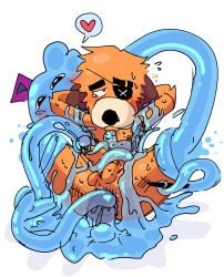 (lore) and anthro anus around ass balls blush bodily brawl_stars canid canine canis colonel_ruffs colonel_ruffs_(brawl_stars) cum domestic domestic_dog duo eyes father fluids genital genitals half-closed head heart incest inside male male/male mammal moan narrowed nipples overweight parent penis rich_trueman ruffs saliva son squeak_(brawl_stars) symbol