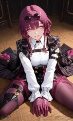 artist:waifi honkai_star_rail kafka_(honkai_star_rail) 1girl solo breasts large_breasts nipples areolae ass pussy nude completely_nude uncensored nsfw hentai blush curvy thick_thighs wide_hips thighs navel long_hair looking_at_viewer smile seductive open_mouth full_body high_resolution highly_detailed simple_background rule34 ai_generated patreon