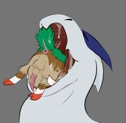 anal anal_vore aspeneyeswatching ass backsack balls belly big_belly bodily_fluids bovid brown_body brown_fur caprine drooling feral fur generation_2_pokemon generation_6_pokemon genitals gogoat group hi_res hooves imminent_vore in_mouth legendary_pokemon lugia male male/male mammal neck_bulge nintendo open_anus open_mouth oral_vore pokemon pokemon_(species) rear_view recursive_vore saliva saliva_string size_difference trio vore willing_pred willing_prey