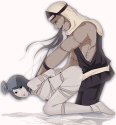 bandages bondage dark-skinned_male dark_skin female flower kakuzu konan naruto nipples rape rose tbomb100