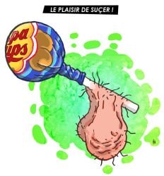2010s 2012 anonymous_character candy chupa_chups cock cock_focus dick_pic dickpic digital_drawing_(artwork) digital_media_(artwork) erection fouapa french_text inanimate lollipop penis penis_focus penis_only simple_background what white_background white_text