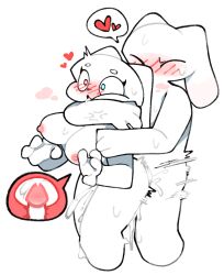 2025 4_fingers anthro anthro_on_anthro anthro_penetrated anthro_penetrating anthro_penetrating_anthro areola blue_eyes blush blush_lines bodily_fluids breasts closed_eyes cross-popping_vein cum cum_inside digital_drawing_(artwork) digital_media_(artwork) duo emoji_description female female_anthro female_penetrated fingers from_behind_position genital_fluids genitals heart_symbol heterochromia internal lagomorph leporid male male/female male_anthro male_penetrating male_penetrating_female mammal nipples nude nude_anthro nude_female nude_male penetration penis pink_areola pink_nipples rabbit red_eyes round_eyes sex ssslommm2 standing standing_sex sweat thrusting white_body white_ears white_sclera