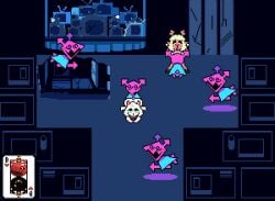 aged_up ambiguous_gender animated anthro bladedbard bodily_fluids cum deltarune digital_media_(artwork) female game_over gameplay_mechanics genital_fluids group male male/female noelle_holiday pink_horns pixel_(artwork) pixel_animation ralsei sprite sprite_art undertale_(series) vaginal_penetration virovirokun