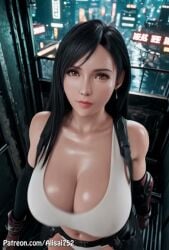 3d 3d_(artwork) 3d_animation 3d_model 3d_render ai_generated alisai752 alternate_breast_size big_breasts big_nipples blowjob_face breasts female female_only final_fantasy final_fantasy_vii final_fantasy_vii_remake huge_areolae huge_breasts huge_nipples shorter_than_10_seconds sound tagme tifa_lockhart video