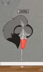 3:5 after_anal after_sex animal_genitalia animal_penis anthro anus ass balls bodily_fluids canid canine canine_genitalia canine_penis canis cum cum_drip cum_in_ass cum_inside cybernetics cyborg dripping gay genital_fluids genitals glowing glowing_genitalia glowing_penis hi_res kinklez knot knotted_penis machine male male_only mammal penis presenting presenting_anus presenting_hindquarters raised_tail solo tail through_wall wolf zaxon_rapial