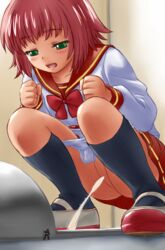 giant giantess manzi miniboy no_pussy peeing rpg school_uniform shrink_academy size_difference squat_toilet syukusyou_gakuen toilet toilet_use urine young