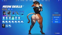 ai_art ai_generated animated anthro anus big_butt breasts domestic_cat felid feline female fortnite fortnite:_battle_royale furry meow_skulls_(fortnite) pussy screencap_edit seductive seductive_look short_playtime tagme thick_thighs video yaamii