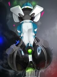 2025 ambiguous_gender anal anal_sex anal_tugging android anus ass big_butt black_body black_skin bodily_fluids bodysuit clothing cum cum_on_butt duo electronics female_(lore) first_person_view from_behind_position genital_fluids glistening glistening_body glistening_skin green_anus hands_on_hips hat headgear headwear heart_symbol hi_res impact_lines lights machine male male/ambiguous mdthetest penetration penile penile_penetration precum project_turboblast rear_view robot robotic sex shaded shadow simple_background skinsuit stripes tail tall_ears tempo_(project_turboblast) tight_clothing wet_butt wide_hips