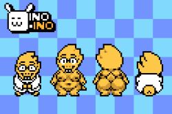 alphys ass belly big_butt breasts clothing coat digital_media_(artwork) eyewear female genitals glasses inoino lab_coat lizard navel nipples nude overweight pixel_(artwork) reptile scalie shortstack simple_background smile sprite_edit standing tail topwear undertale undertale_(series) vulva yellow_body