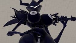 3d 3d_render antlers big_breasts black_body deltarune deltarune_chapter_3 deltarune_chapter_4 dominant dominant_female dommy_mommy dotflare glowing_eyes josugomezofficialnew jumping kabalmystic large_areolae looking_at_viewer looking_down lunging muscular muscular_female penis_hanging roaring_knight sfm sfm_default_map shiny skinny_arms source_filmmaker source_filmmaker_(artwork) sword thick_hips thick_legs thick_thighs tree_of_goons