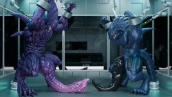 16:9 2025 3d 3d_(artwork) alien alien_(franchise) aquatic back_spikes big_muscles big_penis biped black_penis blue_body bondage bound digital_media_(artwork) digitigrade duo expansion fish flared_penis forced genital_expansion genitals grimace hi_res huge_cock hybrid hyper hyper_genitalia hyper_penis inside karkhar knot laboratory male male_xenomorph muscular muscular_male nude penis penis_expansion purple_body purple_penis robotic_arm science_fiction sequence shark side_view snakehead404 snekkuu spiked_penis spiked_tail spikes spikes_(anatomy) standing syringe tail tapering_penis unusual_anatomy unusual_genitalia unusual_penis widescreen xenomorph