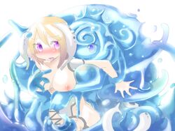 1futa 1girls blonde_hair blue_body blue_eyes blue_hair blush breasts censored copyright_request frfr futanari grope groping horns hug hug_from_behind intersex light-skinned_futanari light_skin looking_at_another looking_at_partner monster_girl multiple_girls pointless_censoring purple_eyes slime slime_girl small_breasts tail tailjob