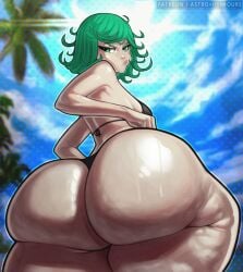 1girls ass astroafterhours big_ass bikini bubble_ass bubble_butt busty curvy curvy_ass curvy_body curvy_female curvy_figure curvy_hips curvy_thighs fat_ass fat_legs fat_thighs female female_only green_eyes green_hair hips huge_ass looking_at_viewer one-punch_man outdoors pale-skinned_female pale_skin panties pawg pose posing short_hair small_breasts solo tatsumaki thick_ass thick_thighs thighs wide_hips