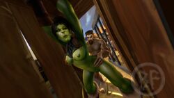 2024 3d 3d_(artwork) artist_logo black_hair breast_grab breasts brother_fuzzman brown_hair female_orc green_skin holding_pen human_(world_of_warcraft) light-skinned_male nipples orc_(warcraft) orc_female partially_clothed partially_nude prisoner sex tied_hands tied_up tusks unimpressed vaginal_penetration warcraft world_of_warcraft