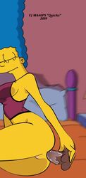 1girls dildo dildo_in_ass female_only fjm marge_simpson penetration solo tagme the_simpsons