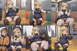 a_hat_in_time aged_up ai_generated blonde_hair blue_eyes chubby chubby_female hat_adult hat_kid light-skinned_female light_skin ponytail stockings suriai thick_thighs thigh_highs thighhighs thighs wide_hips