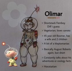 big_nose dilf femboy hocotatian nintendo olimar pikmin pointy_ears shortstack spacesuit thick_thighs where_is_your_god_now