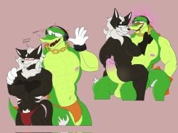 2024 2boys abs anthro anthro_focus anthro_on_anthro anthro_only anthrofied athletic athletic_anthro athletic_male blush canid canine canine_humanoid canis collar completely_nude completely_nude_male crocodile crocodilian crocodylid digital_drawing_(artwork) digital_media_(artwork) duo duo_focus erect_penis erection fangs furry furry_male furry_only gloves gold_(metal) gold_necklace headphones humanoid_genitalia humanoid_penis infinite_(sonic) kelsdungeon male male_anthro male_focus male_only navel necklace nude nude_male partially_clothed partially_clothed_male pecs pectorals reptile reptile_humanoid sharp_teeth size_difference sonic_(series) sonic_the_hedgehog_(series) thong underwear vector_the_crocodile