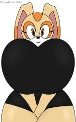 2024 aged_up anthro big_ass big_breasts breasts_bigger_than_head bunny bunny_girl cream_the_rabbit crossed_arms dropedartist enormous_breasts furry furry_female furry_only huge_breasts looking_at_viewer open_mouth self_upload sonic_(series)