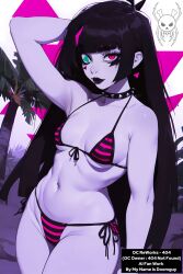 1girls 404 ai_generated bikini black_hair black_lipstick female female_only lips mynameisdoomguy original_character self_upload solo_female spiked_collar triangle_earrings youtube youtube_hispanic