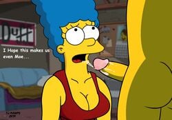 blowjob caption cum_in_mouth cumshot english_text fjm marge_simpson moe_szyslak partial_male tagme the_simpsons